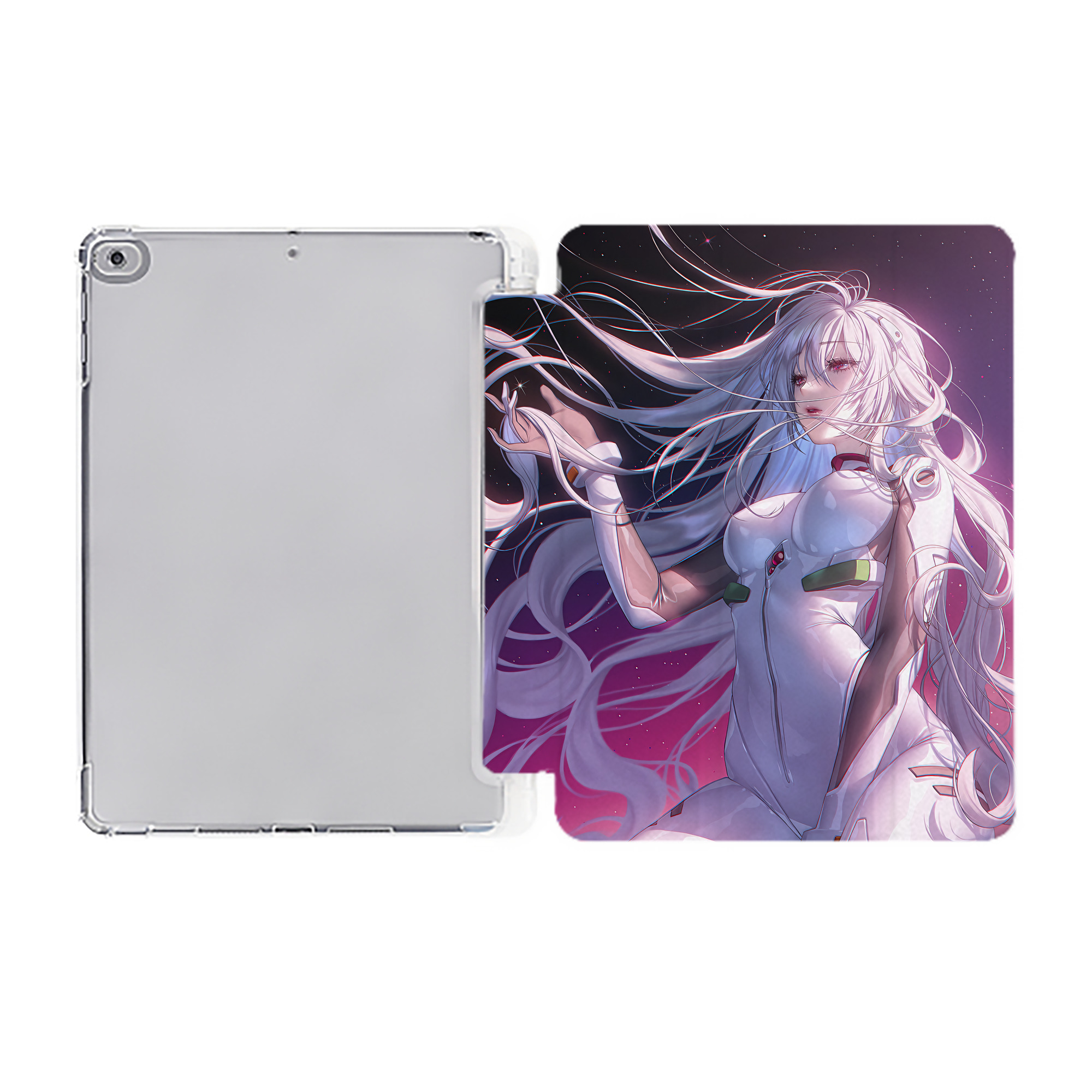 （画像用） EVA 新世紀エヴァンゲリオン IPad ケース ペン収納付き 三つ折りスタンド PUレザー×シリコン 対応機種9.5/10.5/10.9インチ